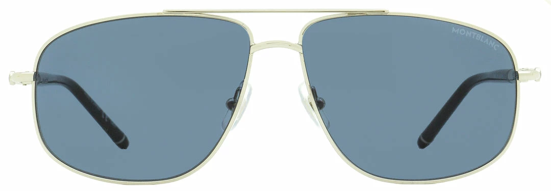 Montblanc Men's Pilot Sunglasses Silver/Black 60mm 4 Montblanc Men's Pilot Sunglasses Silver/Black 60mm - Image 2