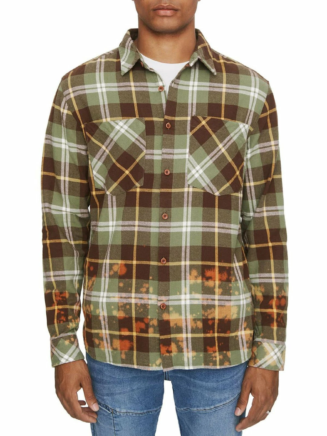 Eleven Paris Mens Collared Plaid Button-Down Shirt 3 Eleven Paris Mens Collared Plaid Button-Down Shirt