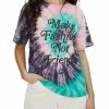 Eleven Paris Make Fashion Not Friends Womens Tie-Dye Crewneck Pullover Top
