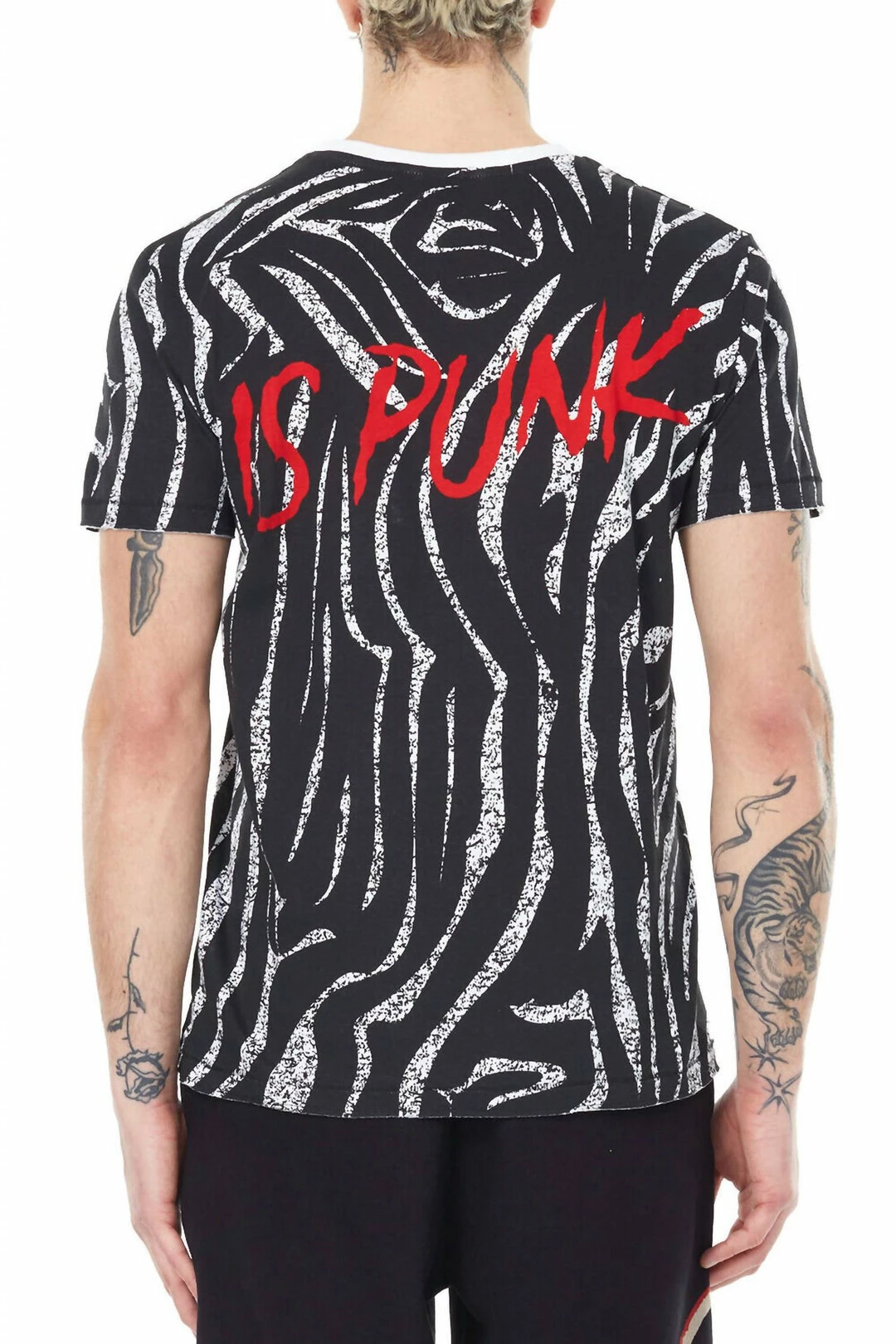 Eleven Paris men Knit Zebra Aop T-Shirt in Black 4 Eleven Paris men Knit Zebra Aop T-Shirt in Black - Image 2