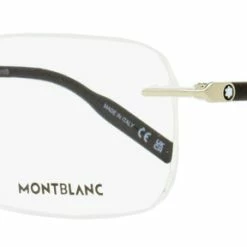 Montblanc Men's Rimless Eyeglasses MB0221O 007 Silver/Black 59mm