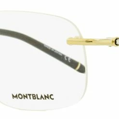 Montblanc Men's Rimless Eyeglasses MB0071O 003 Gold/Black 58mm