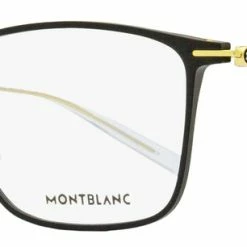 Montblanc Men's Titanium Eyeglasses MB0193O 002 Matte Black/Gold 55mm