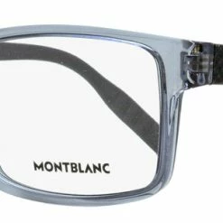 Montblanc Men's Rectangular Eyeglasses MB0066O 003 Transparent Gray/Matte Black 56mm