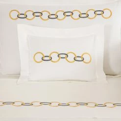 Frette Links Embroidered Boudoir Sham
