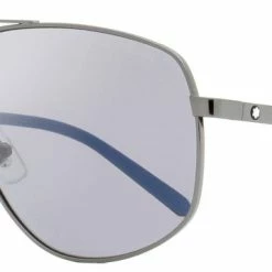 Montblanc Men's Navigator Sunglasses Ruthenium/Black/Blue 60mm