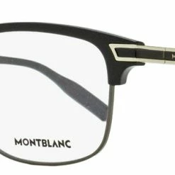 Montblanc Men's Rectangular Eyeglasses MB0043O 005 Black/Gunmetal 55mm
