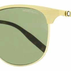 Montblanc Men's Retro Sunglasses MB0092S 008 Matte Gold/Havana 54mm