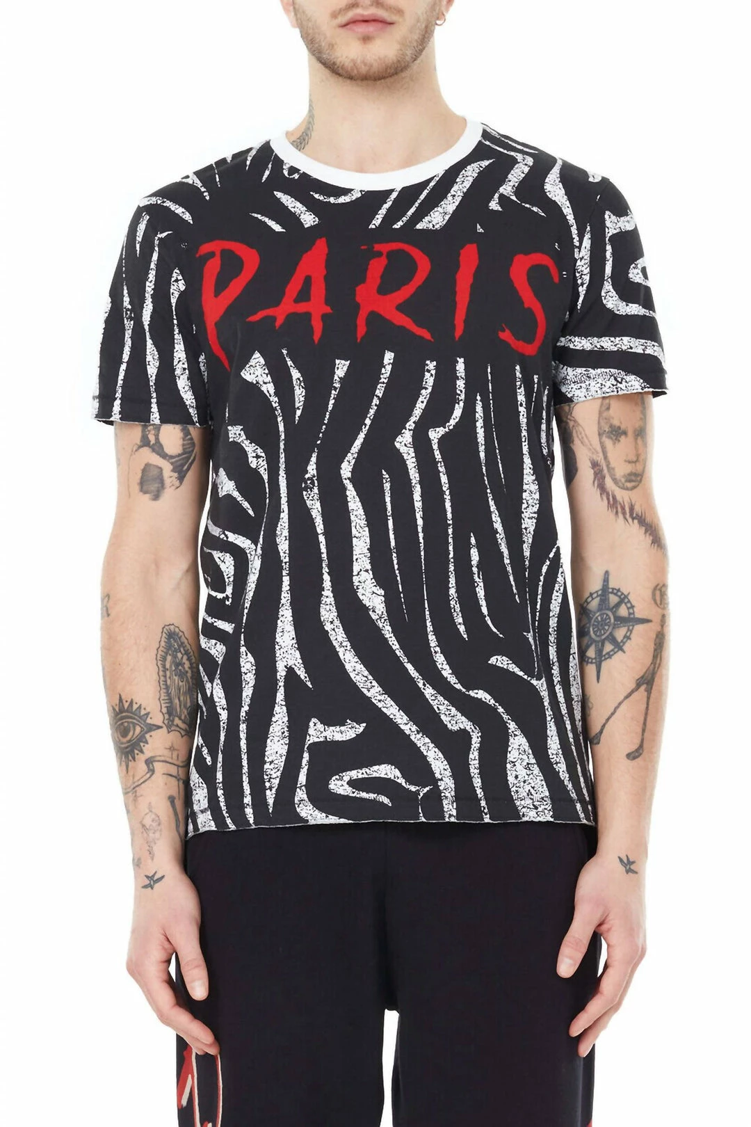 Eleven Paris men Knit Zebra Aop T-Shirt in Black 3 Eleven Paris men Knit Zebra Aop T-Shirt in Black