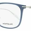 Montblanc Men's Rectangular Eyeglasses MB0100O 004 Transparent Blue/Silver 52mm -Mont Blanc Sales Store 9b6a351ac36442ed89fc71e529860d73 1080x