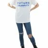 Eleven Paris Future Celebrity Womens Glitter Crewneck Pullover Top