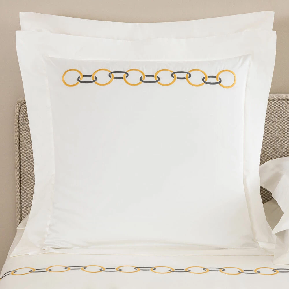 Frette Links Embroidered Euro Sham 9 Frette Links Embroidered Euro Sham - Image 7