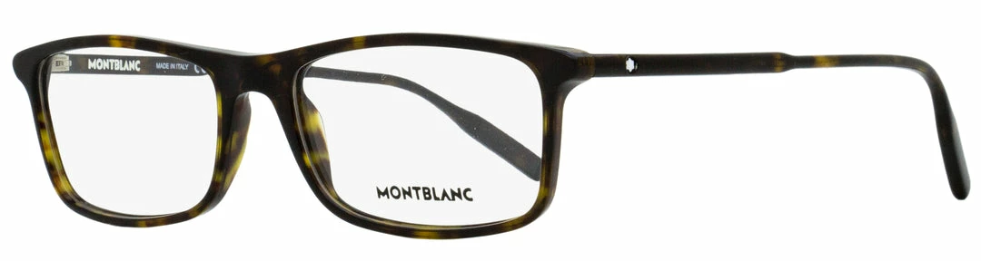 Montblanc Men's Rectangular Eyeglasses MB0086O 006 Havana 56mm 3 Montblanc Men's Rectangular Eyeglasses MB0086O 006 Havana 56mm