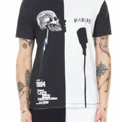 Eleven Paris men Paris Is Punk Knit Printed T-Shirt in Black/White