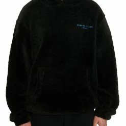 Eleven Paris Mens Faux Shearling Logo Hoodie