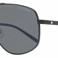 Montblanc Men's Navigator Sunglasses MB0102S 001 Matte Black/Blue 60mm
