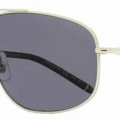 Montblanc Men's Pilot Sunglasses Silver 60mm