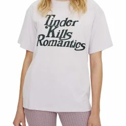 Eleven Paris Tinder Kills Romantics Womens Casual Slogan Graphic T-Shirt