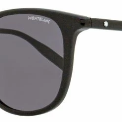 Montblanc Men's Rectangular Sunglasses Black 54mm