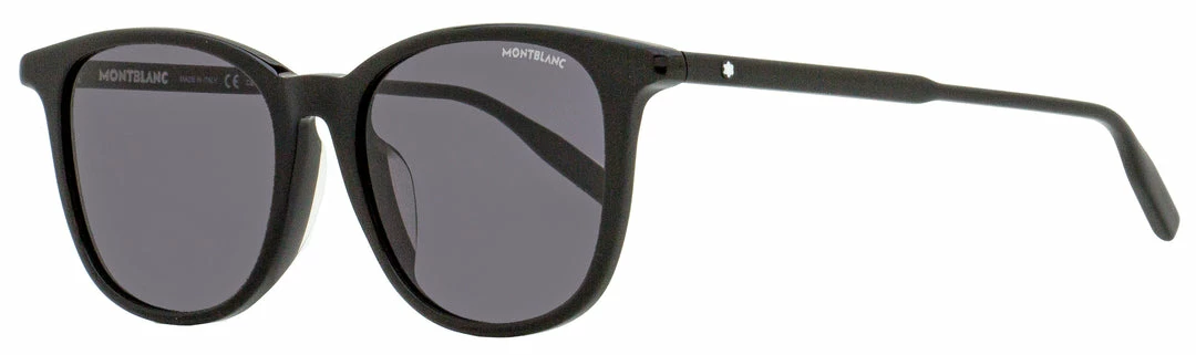 Montblanc Men's Rectangular Sunglasses Black 54mm 3 Montblanc Men's Rectangular Sunglasses Black 54mm