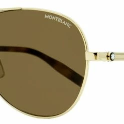 Montblanc Men's Pilot Sunglasses MB0027S 008 Gold/Havana 60mm